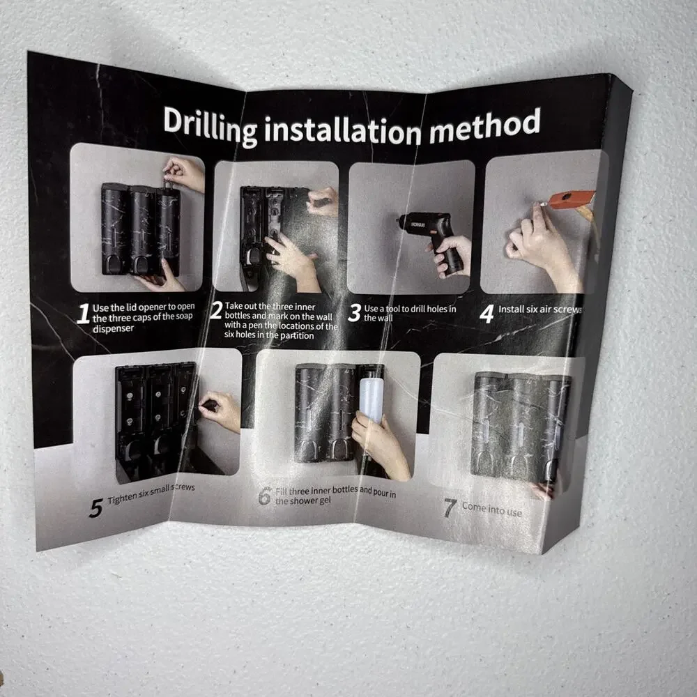 Chrome Triple Soap Dispenser, designed for wall-mounted liquid soap Dispenser